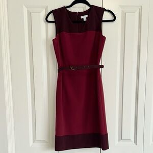Elegant New York & Co. Burgundy Sleeveless Dress